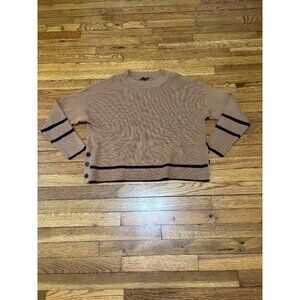 Adrianna Papell Women’s Sweater Size Large Brown Dropped Shoulder Crewneck NWT